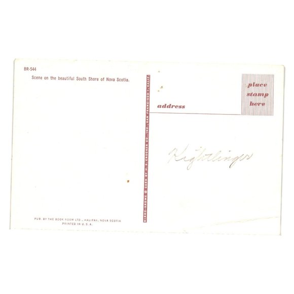 Vintage Postcard Fisherman Nova Scotia Water Trade Lobster Crab Boat Dock - Picture 2 of 2